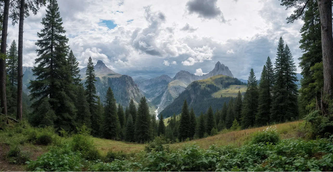 A pixelated image of an orange and white cat lying down, looking to the side, with blurred greenery in the background