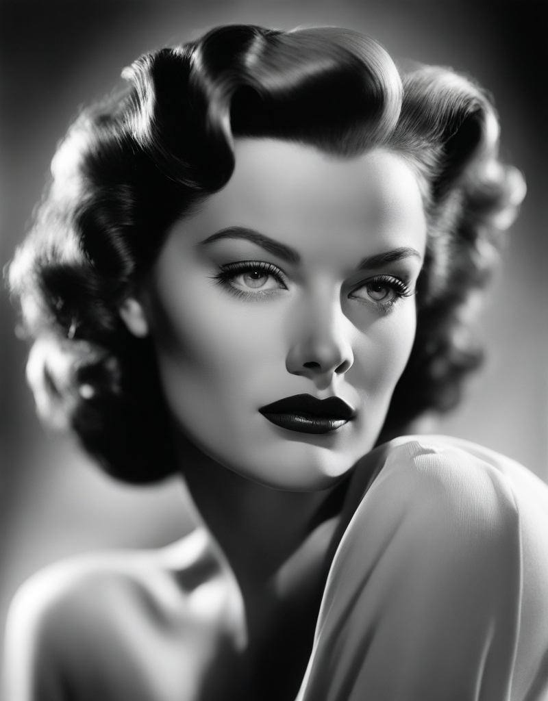 KREA AI - George Hurrell, black and white woman photography,...