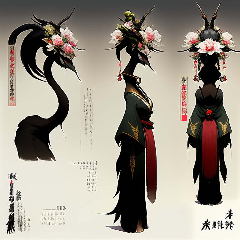 KREA AI - Rokurokubi long neck japanese concept art