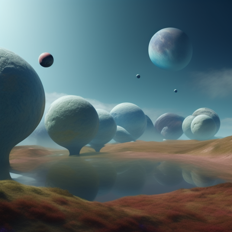 Krea Ai Paisaje Del Universo Y Un Planeta Con Varias Lunas 3666