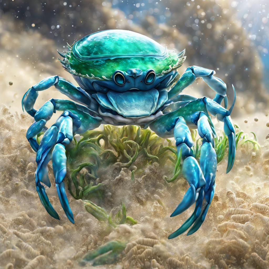 KREA AI - Fantasy Ocean Crab, Hyper realistic, Aliens Detail...