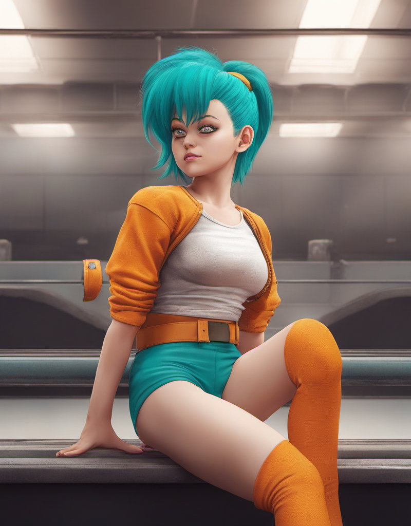 Krea Ai Bulma Posing Sensual In The Style Of Dragon Ball 