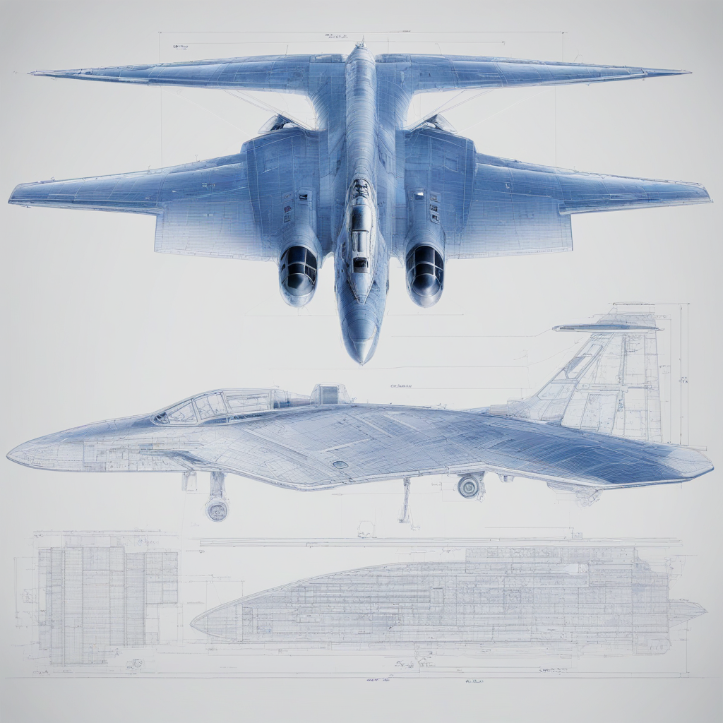 KREA AI - A12 Avenger II aircraft blueprint, single wing ste...