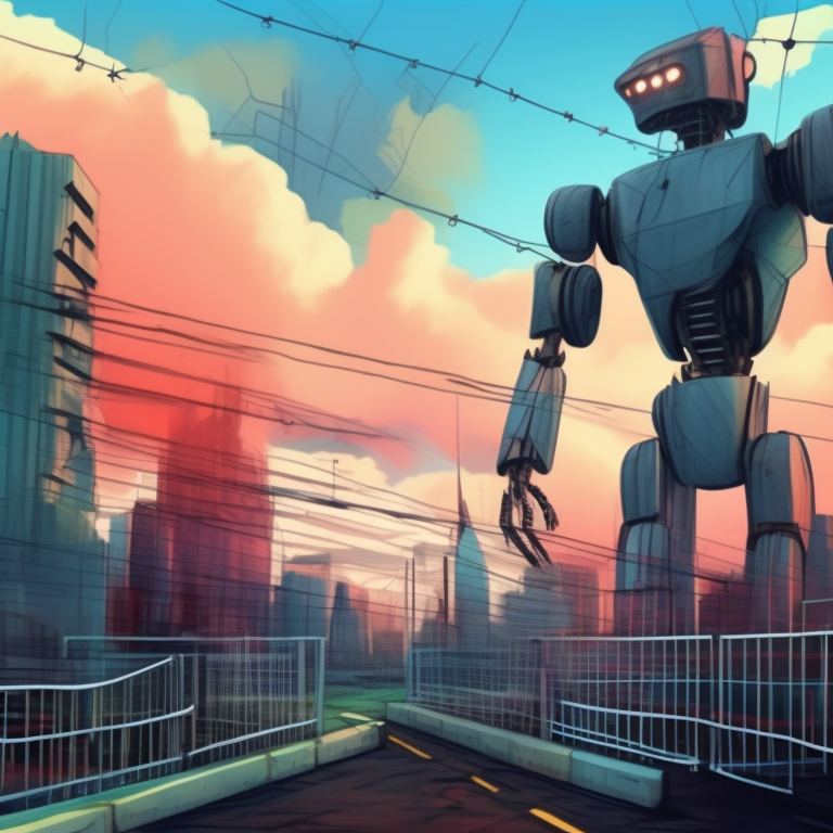 Krea Ai - Dystopian Cityscape With Futuristic Architecture A