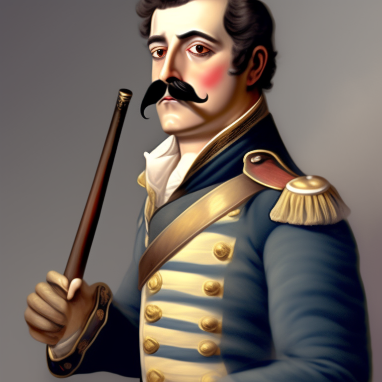 KREA AI - mustachioed napoleonic soldier, thick eyebrows, sm...