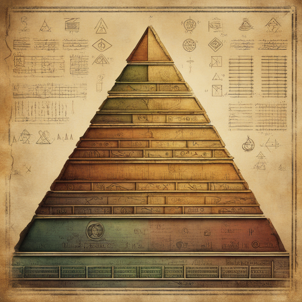 KREA AI - Ancient pyramid and mathematics symbols sectioned ...