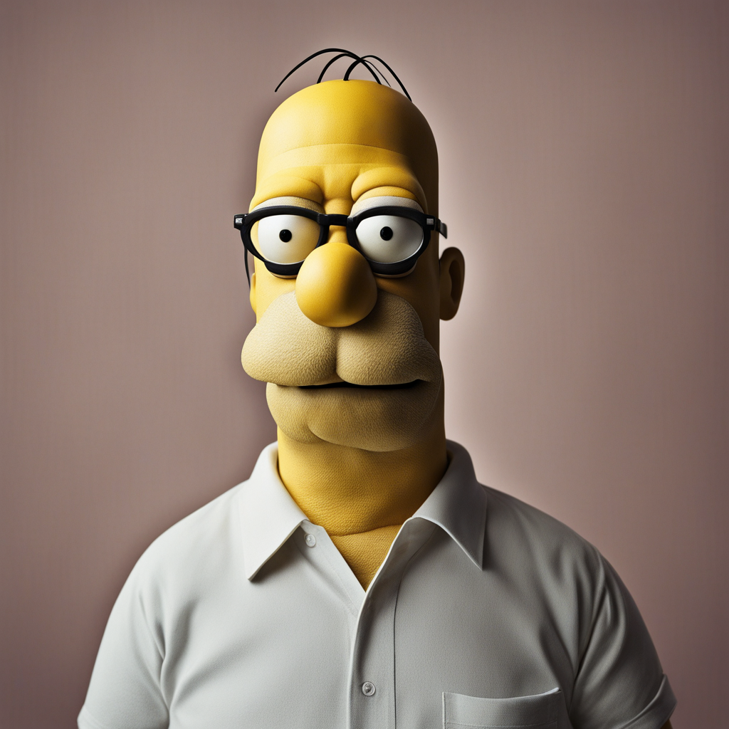 KREA AI - Man that looks like Homer Simpson in real life, re...