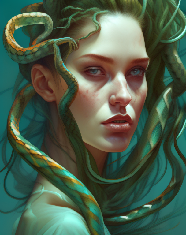 KREA AI - Animated characters, Medusa women, snake hair, sna...