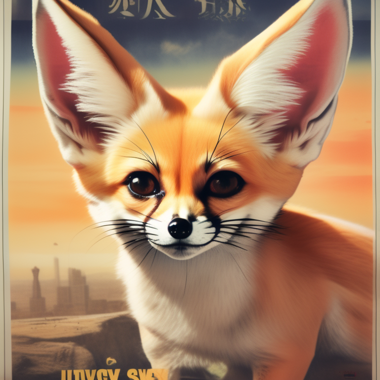 KREA AI - a propaganda poster showing fennec foxes are bad a...