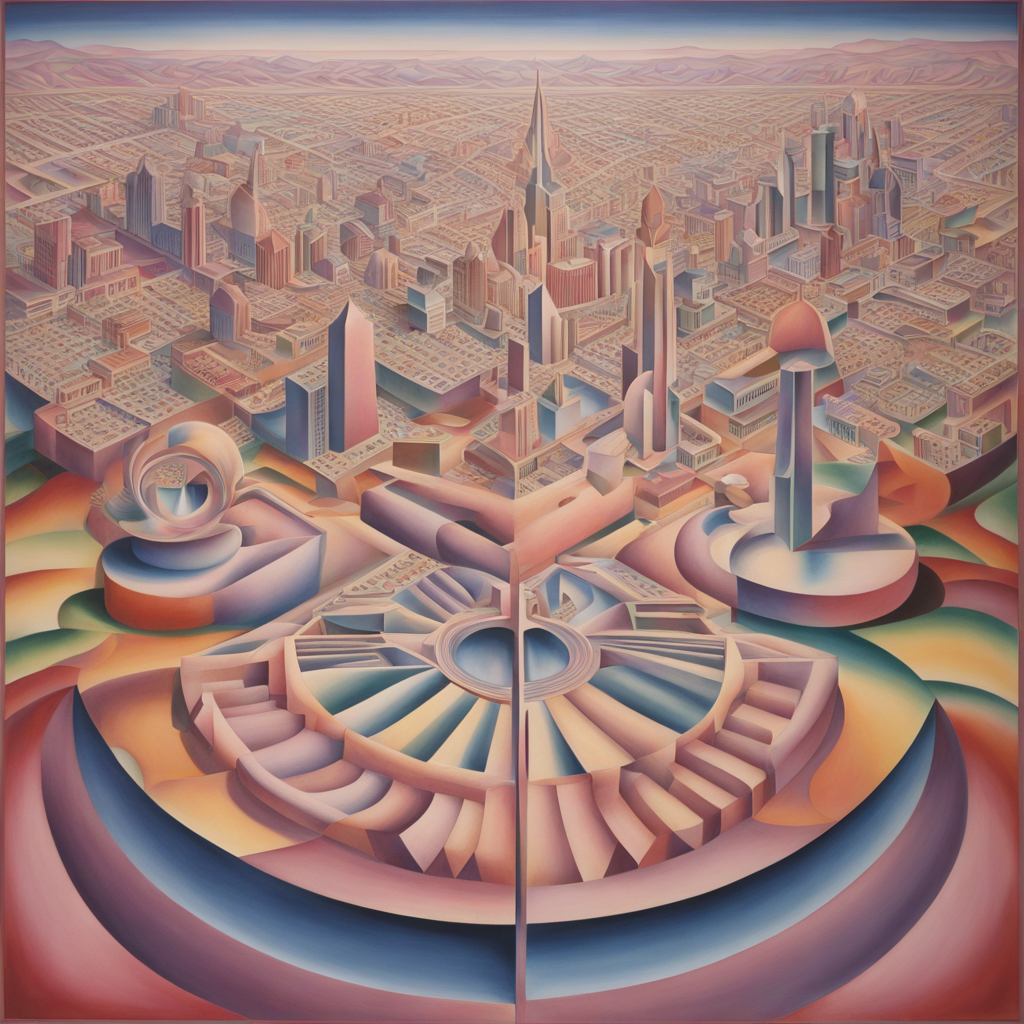 KREA AI - Judy Chicago's artwork of a Surreal Geometric Viv...