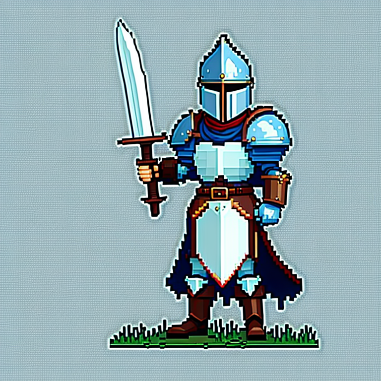 KREA AI - High quality pixel art of a medieval knight guard ...