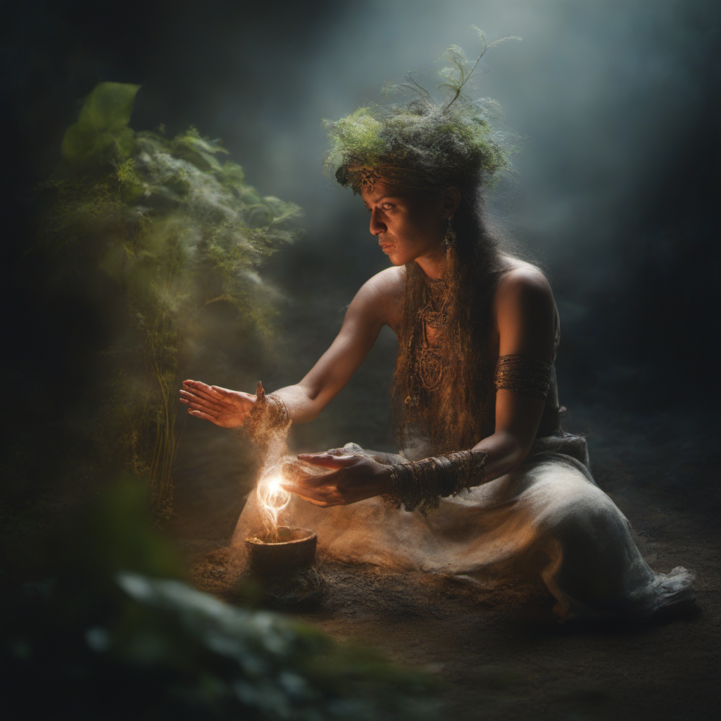 Krea Ai Realistic Photography Of A Shaman Using The Magic