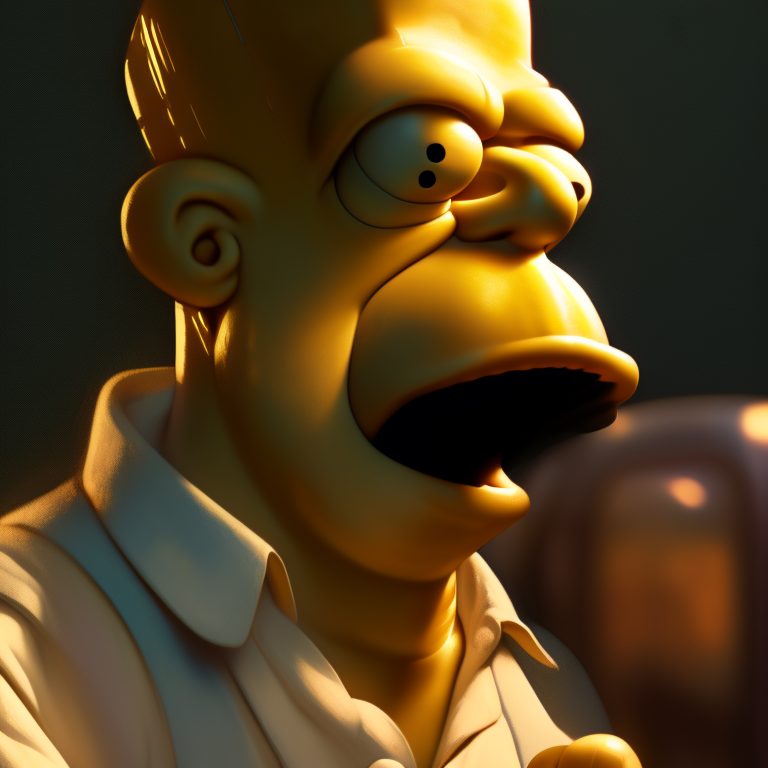 KREA AI - hyperrealist portrait of Homer Simpson. by jeremy ...