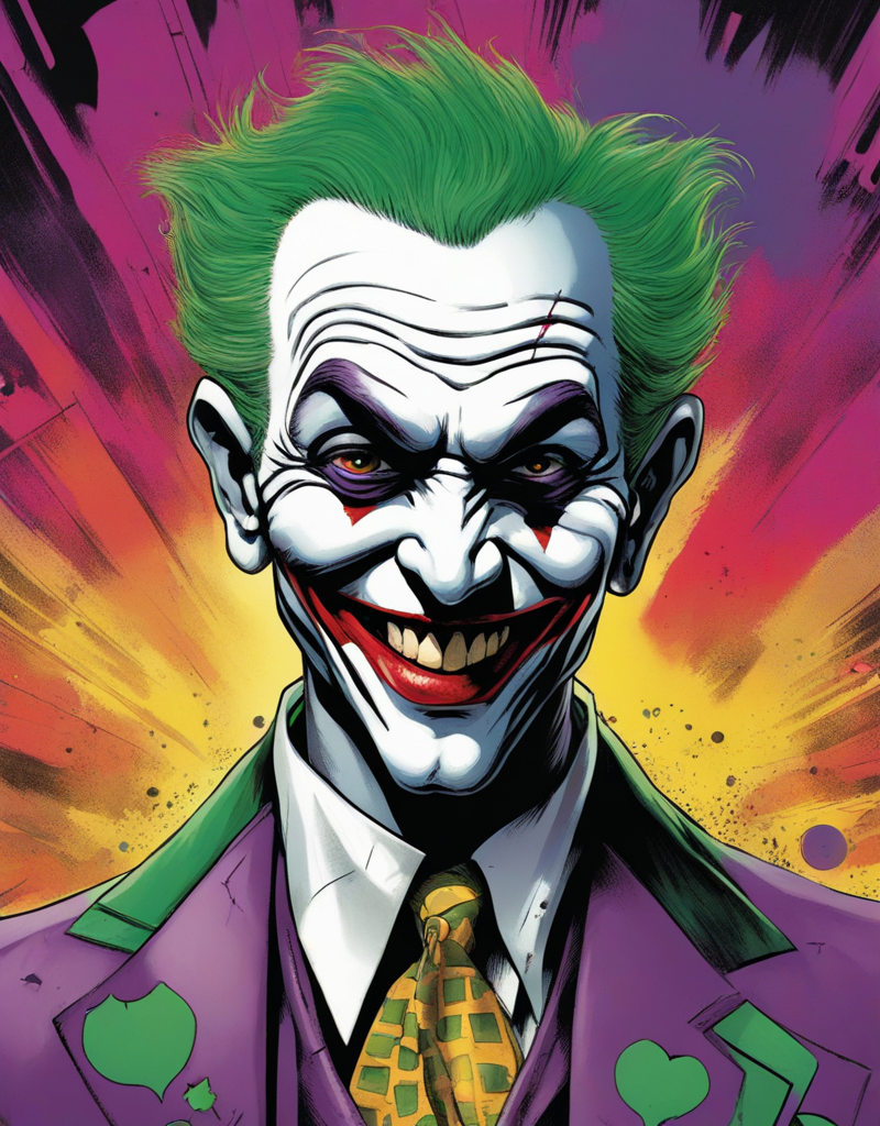 Krea Ai - Ghandi As The Joker From Batman, Comic Book Cover 